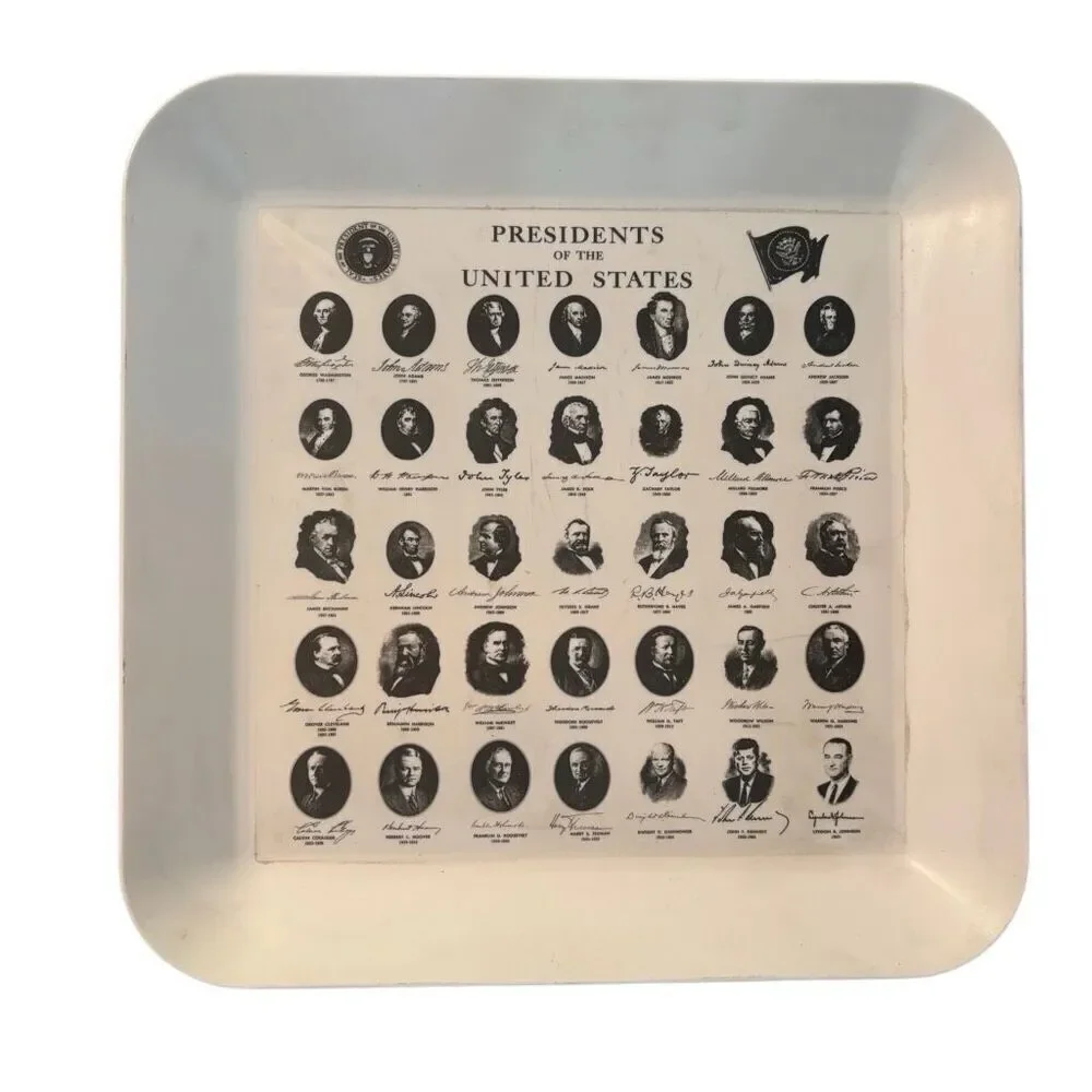 Waverly Products 1954 Presidents Of The United States 14 x 14 Plastic Tray